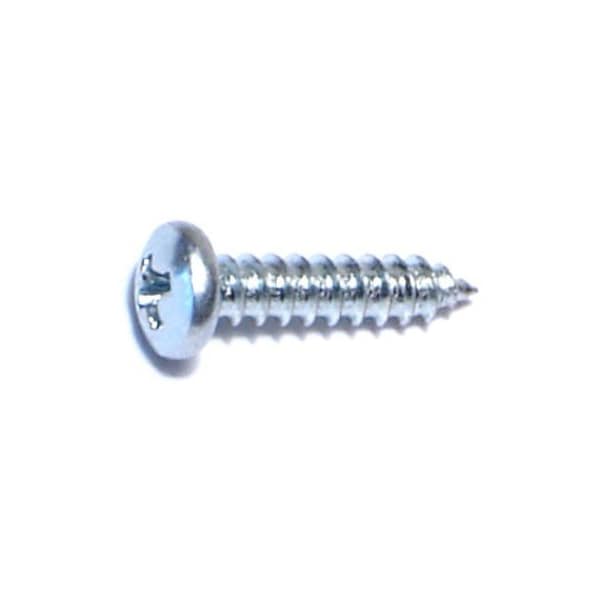 Midwest Fastener Sheet Metal Screw, #4 x 1/2 in, Zinc Plated Steel Pan Head Phillips Drive, 100 PK 03225 - main